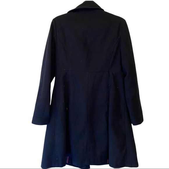 Studio 59 for and flare wool blend coat navy size large VGUC - Picture 4 of 6